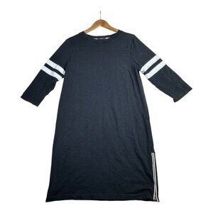 J. Crew Half Sleeve Varsity Side Zip Dress size‎ Medium Black Style: A1979